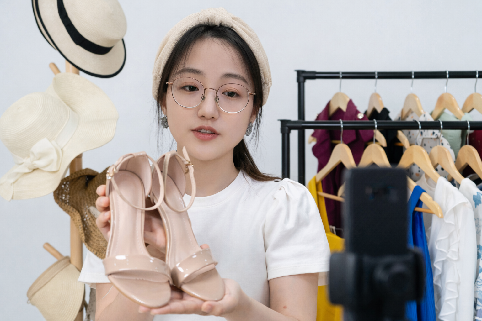 ライブ配信現場・売れ筋商品の写真